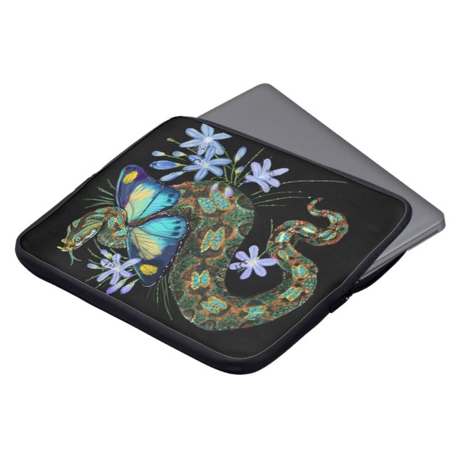Bitis Nasicornis Butterfly Viper Laptop Sleeve (Front Top)