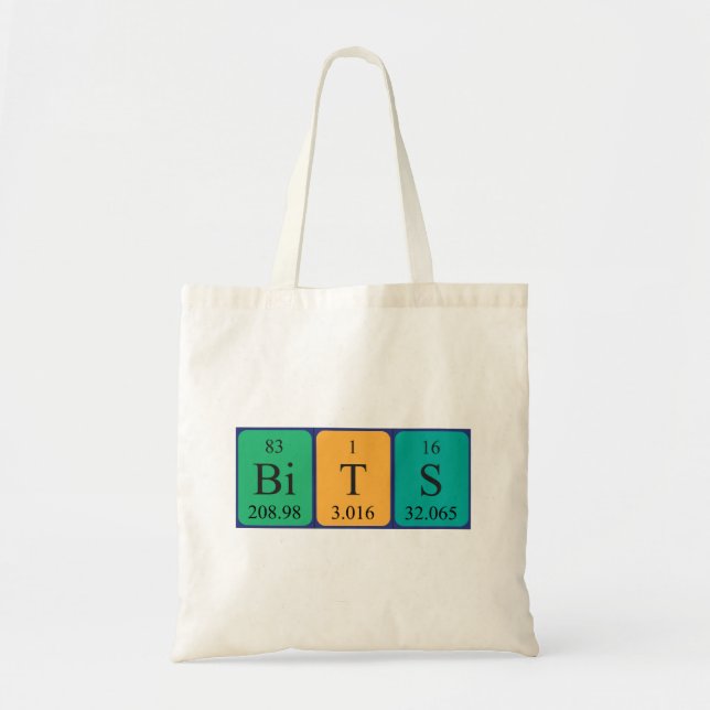Bits periodic table word tote bag (Front)