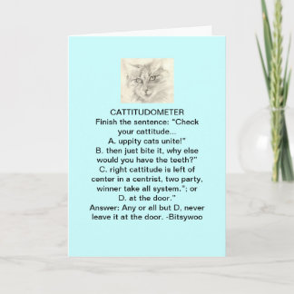 Bitsywoo Cattitudometer Greeting Card