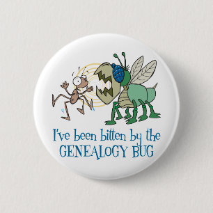 Bitten By The Genealogy Bug 2 Inch Round Button