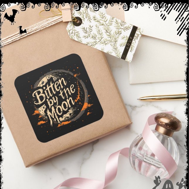 Bitten by the Moon | ExDesigner | Halloween Square Sticker (Creator Uploaded)