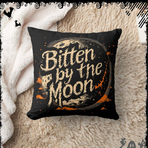 Bitten by the Moon   ExDesigner   Halloween Throw Pillow
