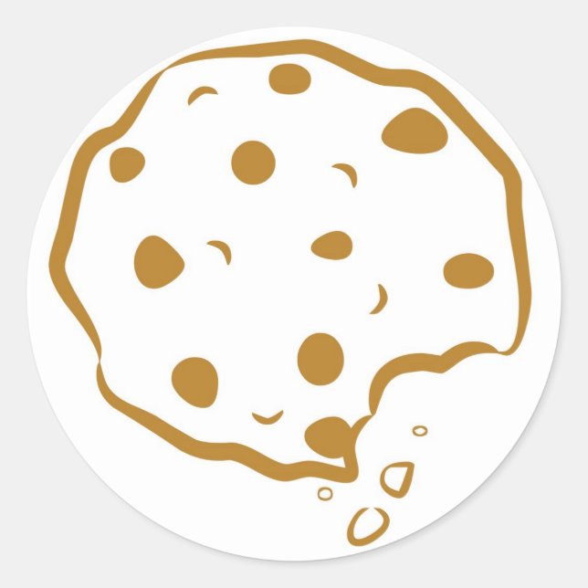 Bitten Chocolate Chip Cookie Sticker (Devant)