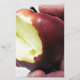 Bitten Red Apple Stationery
