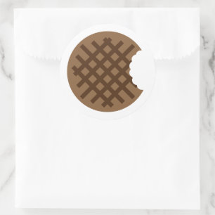 Bitten waffle cookie stickers