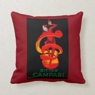 Bitter Campari Vintage PosterEurope Throw Pillow