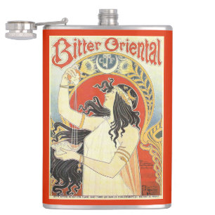 "Bitter Oriental" Vintage Ad custom monogram flask