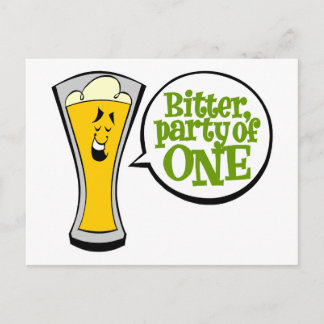 Bitter, Party of One Invitation Postcard