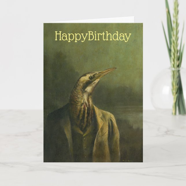 Bittern Gentleman Birthday Card (Front)