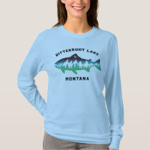 Bitterroot Lake Montana ladies long sleeve tshirt
