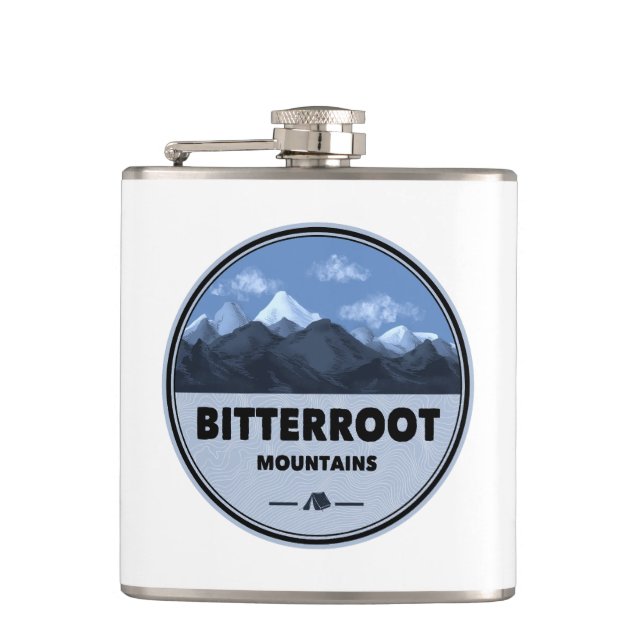 Bitterroot Mountains Camping Hip Flask (Front)