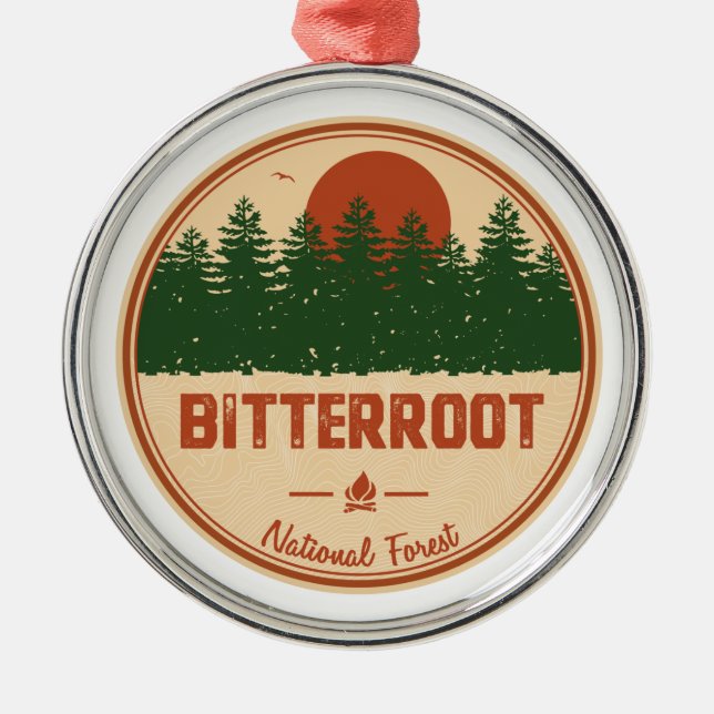 Bitterroot National Forest Metal Ornament (Front)