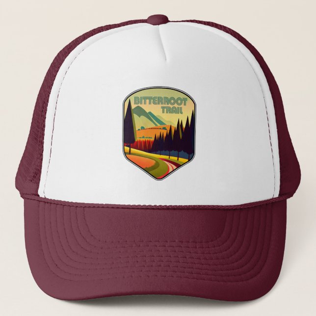 Bitterroot Trail Montana Colours Trucker Hat (Front)