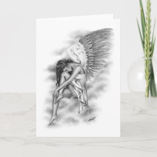 Bittersweet Angel Greeting Card (Front)