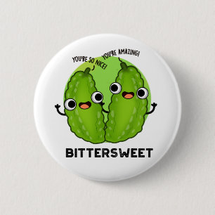 Bittersweet Cute Bitter Gourd Pun 2 Inch Round Button