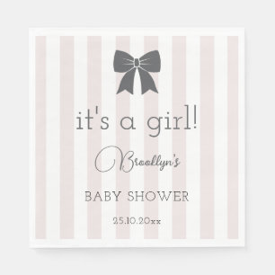 Bitty Bow It's a Girl Baby Shower Napkin