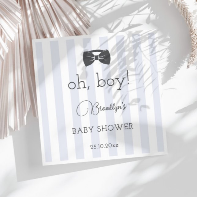 Bitty Bow Oh Boy Baby Shower Napkin (Creator Uploaded)