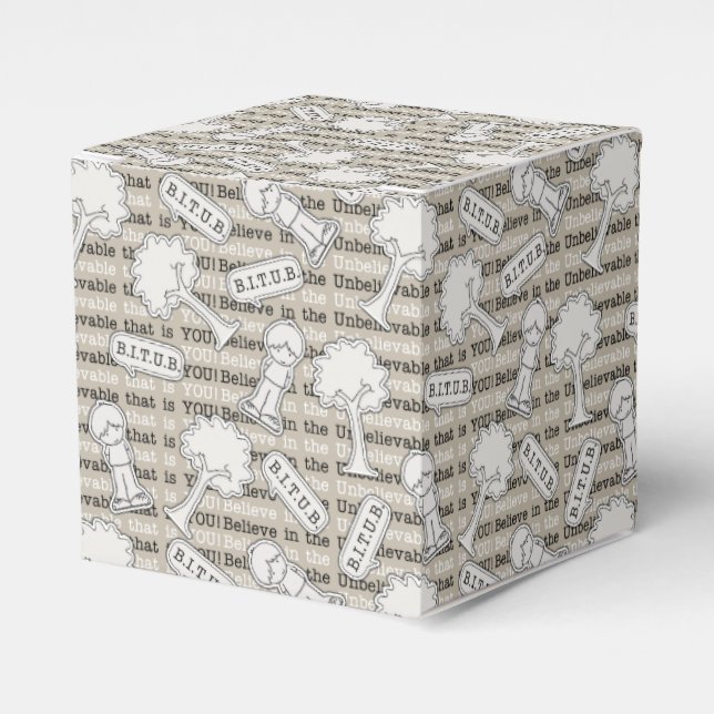 BITUB Pattern (Believe in the Unbelievable) Favor Box (Front Side)
