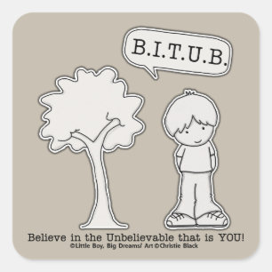 BITUB Pattern (Believe in the Unbelievable) Square Sticker