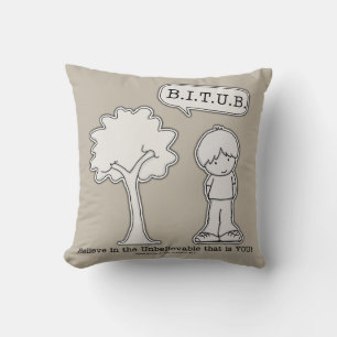 BITUB Pattern (Believe in the Unbelievable) Throw Pillow
