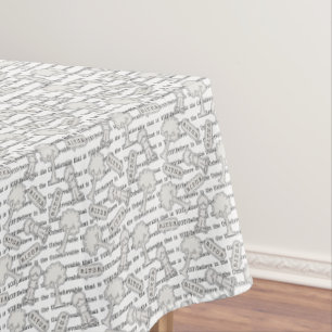 BITUB Pattern (Believe in the Unbelievable) White Tablecloth