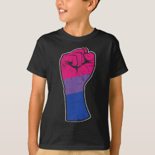 Biual Fist Bi Pride Flag Support Resist Rights Lgb T-Shirt