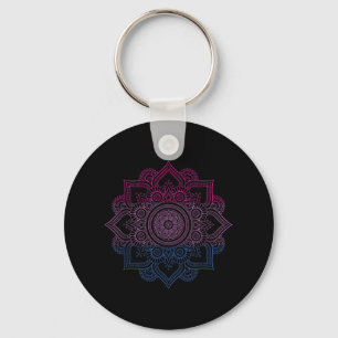 Biual Lgbt Mandala Bi Pride Biuality Lgbt Support Keychain