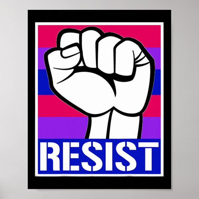 Biual Pride Resist Parade Party Lgbtq Flag Gift T  Poster (Front)