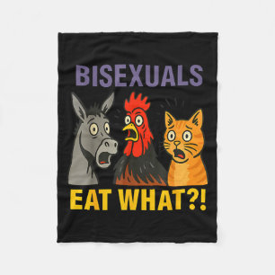 Biuals Eat What Surprised Chicken Cat Lgbt Pride  Fleece Blanket