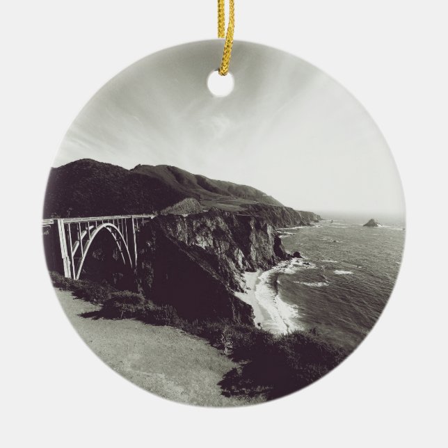 Bixby Bridge, Big Sur, California USA Ceramic Ornament (Front)