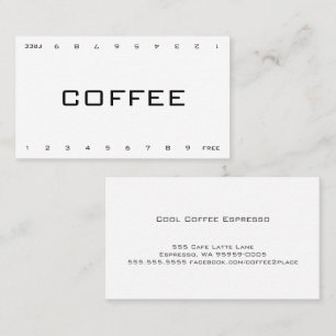 Biz Double Number Loyalty Coffee Punch-Card Card