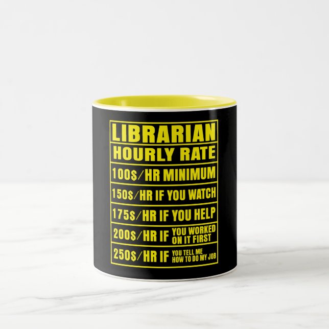 Bizarre Bibliothécaire Taux horaire Mug (Centre)