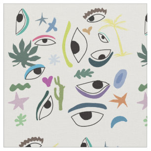 Bizarre Eyes  Modern Art  Fabric