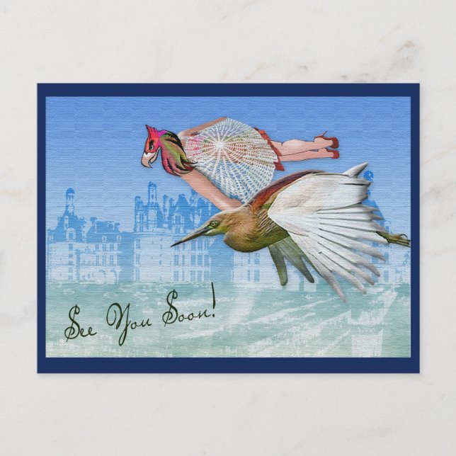 Bizarre Flight - Returning From Vacation Postcard (Front)