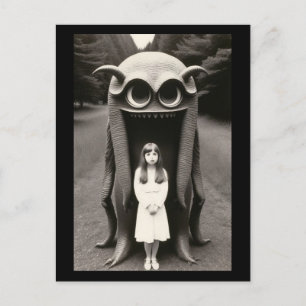 Bizarre Haunted Halloween Postcard