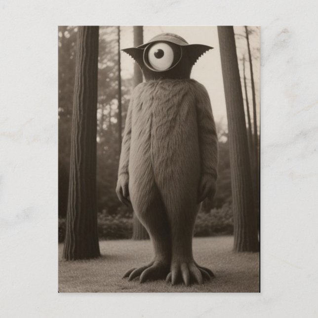Bizarre One Eyed Forest Monster Halloween  Postcard (Front)