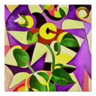 Bizarre Passiflora Flower Geometric Art Abstract Poster