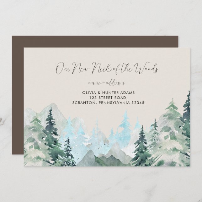 Bizarre rustique de la forêt Faire-part mobile (Devant / Derrière)