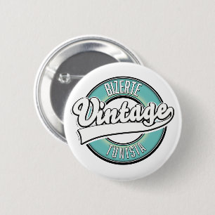 Bizerte tunisia vintage style logo 2 inch round button