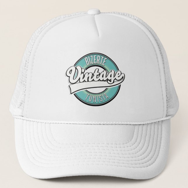 Bizerte tunisia vintage style logo trucker hat (Front)