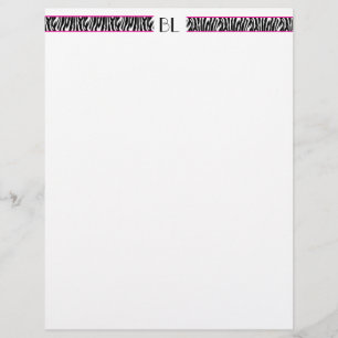 Bizzie Lizzie Zebra Letterhead