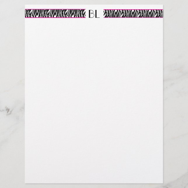 Bizzie Lizzie Zebra Letterhead (Front)