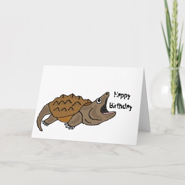 BJ - Drôle Snapping Turtle Carte Anniversaire (Devant)