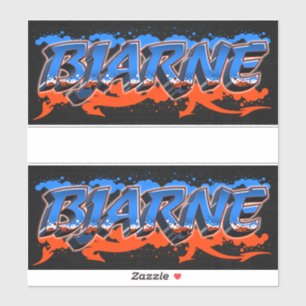 Bjarne Vorname Name Graffiti Aufkleber Sticker