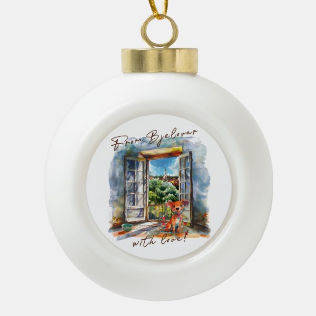 Bjelovar Ceramic Ball Christmas Ornament (Front)