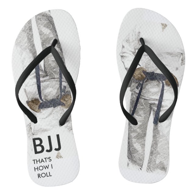 BJJ Black Belt Flip Flops (Footbed)