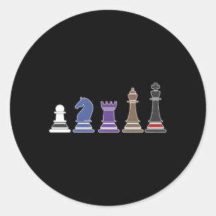 Bjj Brazilian Jiu Jitsu Chess Pieces Classic Round Sticker