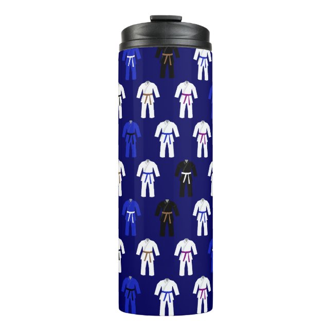 BJJ Brazilian Jiu Jitsu Gi Pattern Thermal Tumbler (Front)