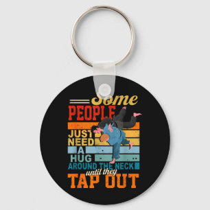 BJJ Brazilian Jiu Jitsu Hug Around Neck Tapping Keychain