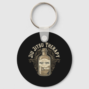 BJJ Brazilian Jiu Jitsu Mat Time Remedy Retro Keychain